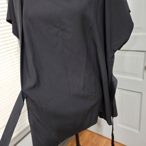 Lane Bryant Black Drop Short Sleeve Side Tie Blouse - Picture 6 of 6